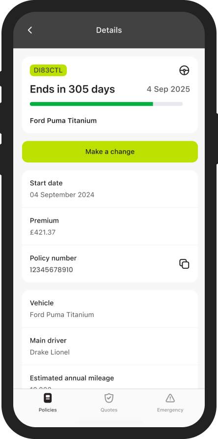 Direct Line app on phone screen