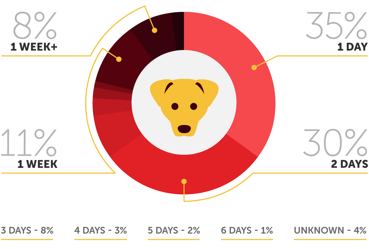 How much time dog owners take off work when their pet dies
