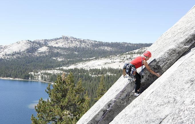 Rock climbing in California